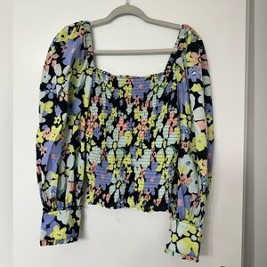 Free people long sleeve floral dressy shirt